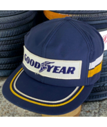 Vtg Good Year 2 Stripe Trucker Hat Snapback Louisville KY USA Cap Blue P... - £76.13 GBP