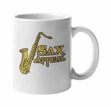 Make Your Mark Design Sax Appeal Funny Witty Coffee &amp; Tea Mug For A Saxophonist, - £15.81 GBP+