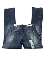 Rock And Roll Cowgirl Boyfriend Straight Jeans Women&#39;s 26X34 Blue Embell... - $27.00