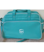 Vintage UPS Aqua Turquoise Blue Duffle Bag Gym Travel Carry On Vinyl Tote - $48.37
