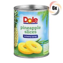 6x Cans Dole Fruit Pineapple Slices In Heavy Syrup | 20oz | Fast Shipping! - $34.91