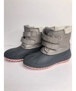 Unbranded Girl&#39;s GREYSTONE Duck Boots Size 11 hook &amp; loop pink &amp; gray - £22.06 GBP