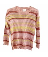 Ultra Flirt Pink Yellow Stripe Chunky Knit Sweater NWT - £22.16 GBP