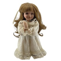 Artmark Porcelain Doll Praying While Kneeling with Stand Vintage Girl Doll - £30.74 GBP