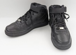 Nike Air Force 1 Mid &#39;07 LE Womens 366731-001 Black Leather Shoes Womans Size 10 - £35.95 GBP
