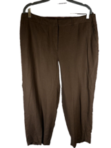 New Good Clothes Woman’s Size 16 XL Linen Cargo Capri Crop Pants Brown - RB - £11.32 GBP