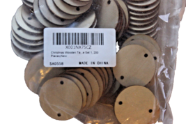 Pkg 200 Laser Cut Wooden Circle Discs + 200 Metal &quot;S&quot; Hooks Family Date Board - £11.85 GBP