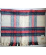Vintage Toddletime Penneys Baby Plaid Blanket Throw Wool? Fringe Red Whi... - $68.58 CAD