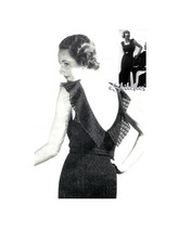 1930s Backless Ruffle Evening Gown/Wedding Dress  - Crochet pattern (PDF 3702) - £3.32 GBP