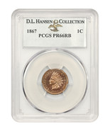 1867 1C PCGS PR66RB ex: D.L. Hansen - £3,249.05 GBP