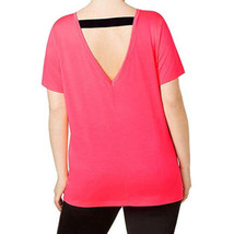 Material Girl Womens Active Plus Size Open Back V Neck Top Size 1X, Flash Mode - £14.42 GBP