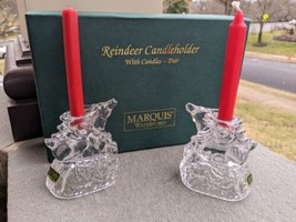 MARQUIS  WATERFORD   reindeer candleholders set Germany made - $39.00