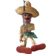 Mexican Man Marionette Paper Mache Jointed Puppet Mexico Vintage Working - £67.84 GBP