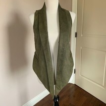 EUC LOVE by Richard Chai 100% Lambskin Leather Taupe Vest SZ 4 Made in USA - $68.31