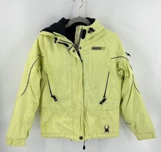 Spyder Ski Coat Kids Size 14 Neon Yellow Zip Up Winter Jacket Snowboarding - £62.02 GBP