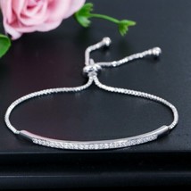 5CT Round Brilliant Cut Cz Diamond Adjustable Bolo Bracelet in Solid 925 Silver - £95.65 GBP