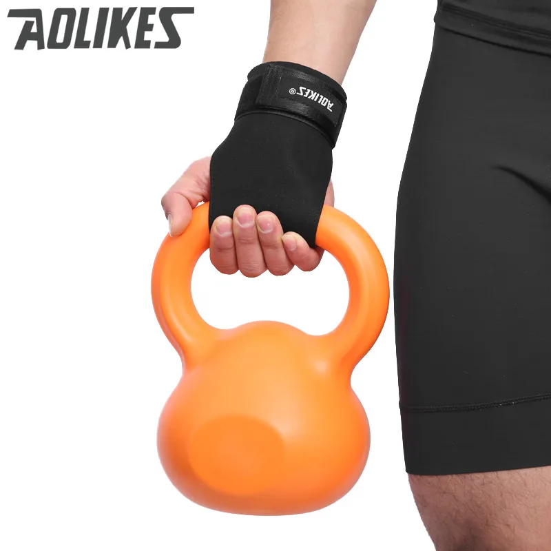 Sporting Aolikes Weightlifting Gym Wrist Hand Grips Microfiber/Cowhide Crossfit  - £29.57 GBP