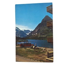 Postcard Swiftcurrent Lake Glacier Hotel Mt Gould Montana Chrome Unposted - $6.98