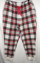 Old Navy Women&#39;s Red White Multi Plaid Flannel Jogger Pajama Pants Size L - $16.99