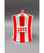 Jonathan Adler Vice Collection Love Red White Striped Ceramic Canister Jar - $649.99