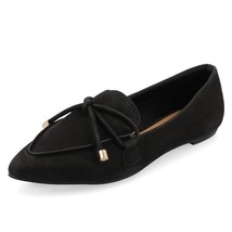 Journee Collection Womens 11 M Black Muriel Bow Slip On Loafer Flats NIB... - $29.39