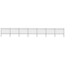 vidaXL Black Powder-Coated Steel Garden Fence 39' Hoop Top Sturdy & Durable - $721.49