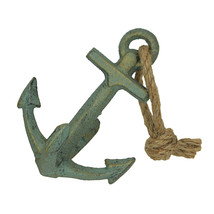 Scratch &amp; Dent Verdigris Cast Iron Ship Anchor Bookend Sculpture - £21.18 GBP