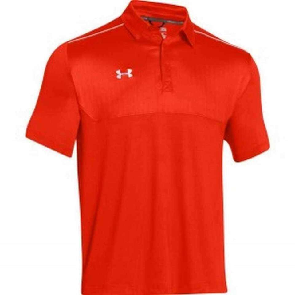 Under Armour Mens Ultimate Polo Golf Shirt Top 1247506 (Orange/White, S) - $58.73