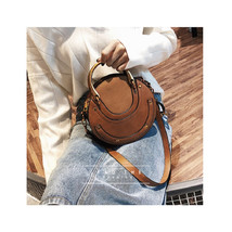 Interloper Round Leather Crossbody Bag Small Purse Womens Shoulder Bag - Brown - £57.99 GBP