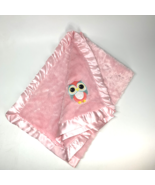 Bass Pro Shops Owl Applique Satin-Trimmed Baby Blanket Pink EUC HTF So S... - $93.19 CAD
