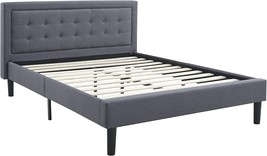 Classic Brands Mornington Upholstered Platform Bed | Full, Grey | Metal - £215.32 GBP