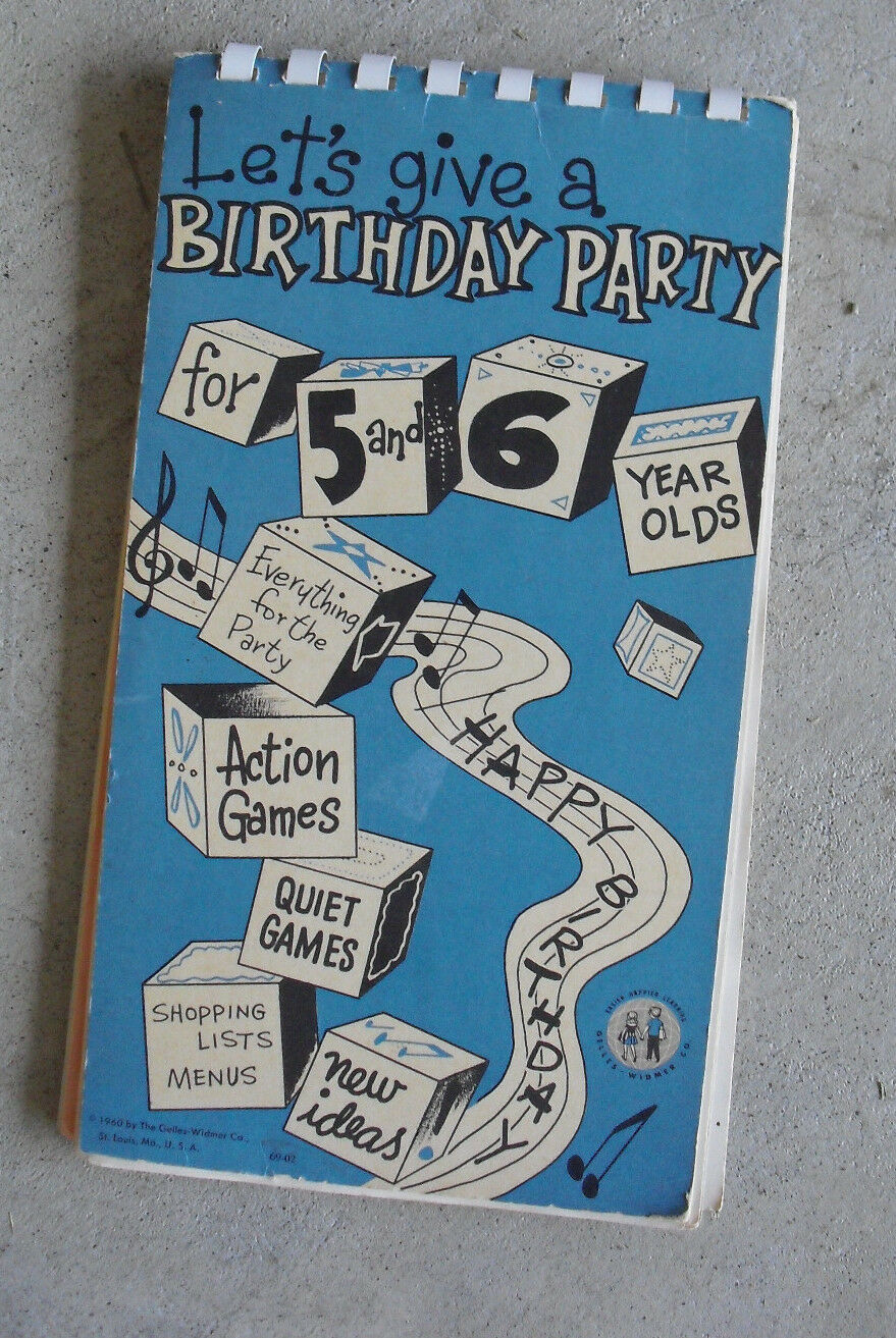 Vintage 1960 Ring Bound Booklet -Let&#39;s Give a Birthday Party Activity Book - $17.82