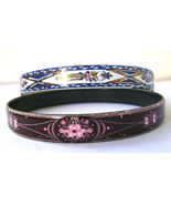 2 Vintage Michaela Wille Frey Gilt Bracelets Pink Blue Enamel Signed - $25.00