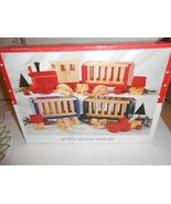 21 PC WOODEN TRAIN SET HOLIDAY W/ACCESSORIES CARS VILLAGE TRAIN LAYOUTS ... - $12.14 CAD