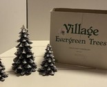 Vintage Dept 56 Village Evergreen Christmas Trees 52051 Cold Cast Porcelain - $35.06