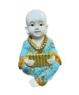 Vintage Japanese Baby Buddha Child Statue Gold Blue - $92.62 CAD