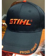 Genuine STIHL CAP Black PROUD OWNER orange embroidered logo baseball hat... - $65.58 CAD