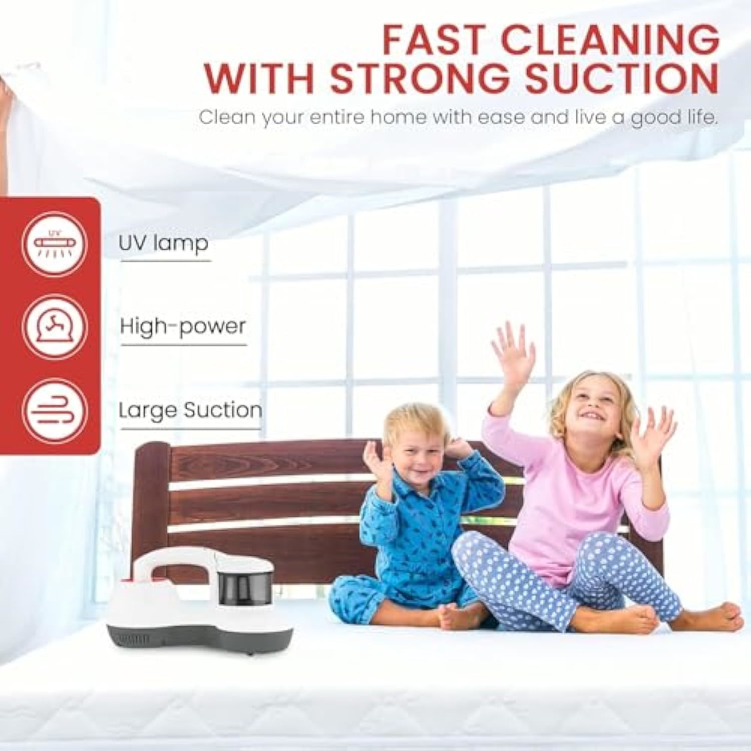 Bed Vacuum Cleaner With 12Kpa Powerful Suction Upgraded Handheld Mattress Vacuum