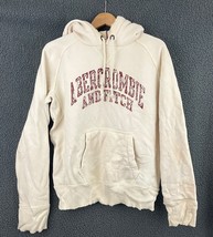 Abercrombie &amp; Fitch Women&#39;s Cream Hoodie Sweatshirt SMALL Pullover - £13.55 GBP