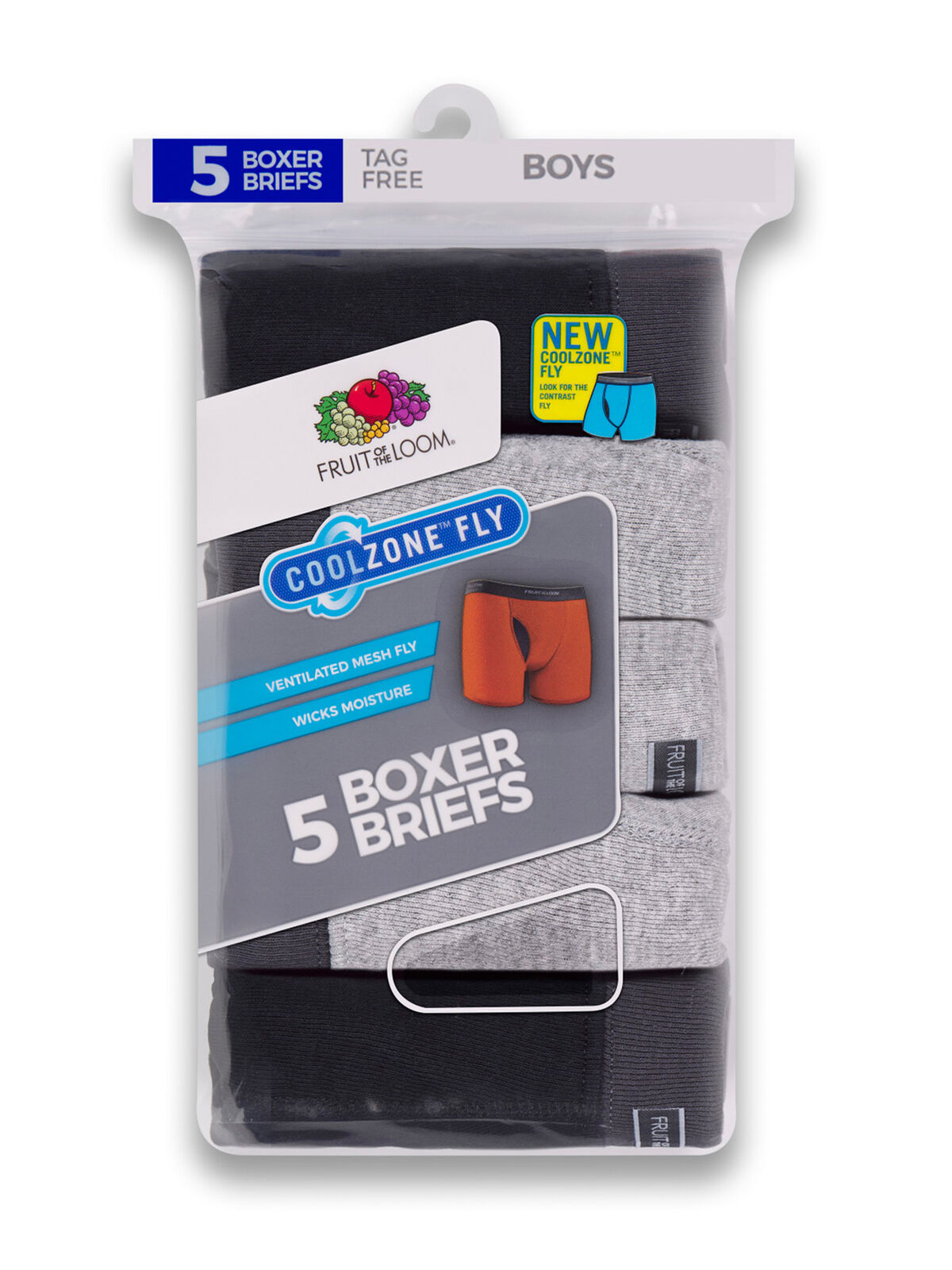 Fruit of the Loom Boys CoolZone Boxer Brief, 5 Pack (LOC TUB E-4) Item image 4