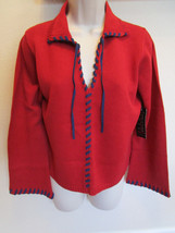 Christina Hope Sweater NWT New Old Stock Retro Bell Sleeve Rust Red LG P... - $7.99
