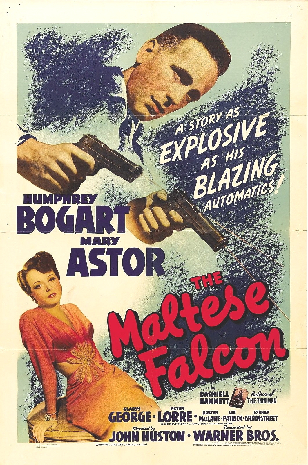 THE MALTESE FALCON POSTER 24X36 INCHES HUMPHREY BOGART MARY ASTOR RARE OOP - $34.99