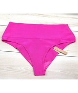 SKIMS Knit Swim High Waist Bikini Bottom in Magenta (Bright) Pink Size 2... - $24.00