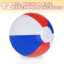 Patriotic Beach Balls for Kids Pack of 12 Inflatable Summer Toys for Boy... - $27.37