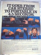 1983 Color Ad Sony Music Shuttle Car Stereo to Portable - $7.99
