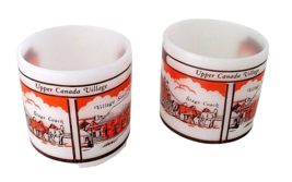 Stage Coach Store Federal Glass Upper Canada Village Mug Vtg Lot 2 Cups White - £14.73 GBP