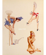 Vargas Sexy Hot Ladies! 2-Sided Pin-up 4 Girls from 1941 Varga Paintings - £12.45 GBP