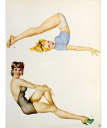 VARGAS 2-SIDED 9X12 PINUP GIRL 5 SEXY GALS EXERCISING FROM 1944 VARGA PA... - £10.11 GBP