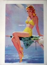 Vintage 2-Sided Pin-up  girl print Arthur Sarnoff Art - $7.91