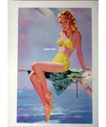 Vintage 2-Sided Pin-up  girl print Arthur Sarnoff Art - £6.32 GBP